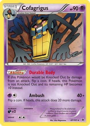 Cofagrigus (47) 047  - Reverse Holofoil Noble Victories - Rare