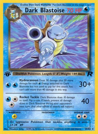 Dark Blastoise (20) 020/82  - Unlimited Team Rocket - Rare