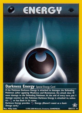 Darkness Energy 104/111  - Unlimited Neo Genesis - Rare