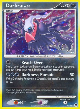 Darkrai (3) 003  - Reverse Holofoil Great Encounters - Holo Rare